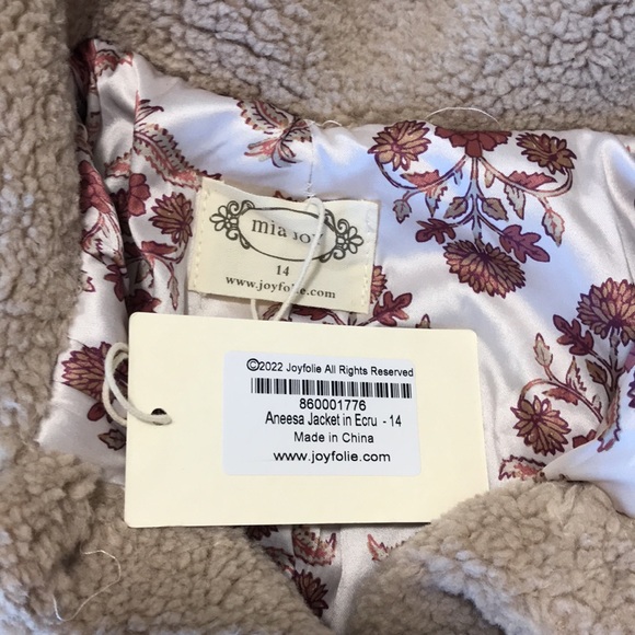 Joyfolie | Aneesa Sherpa Jacket Sz 14 for girls. - Picture 6 of 11